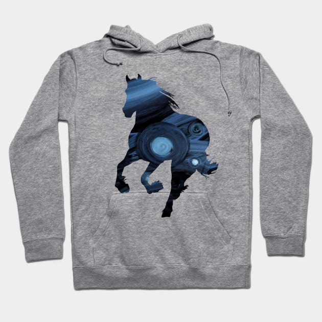 Blue Horse Hoodie by Manitarka